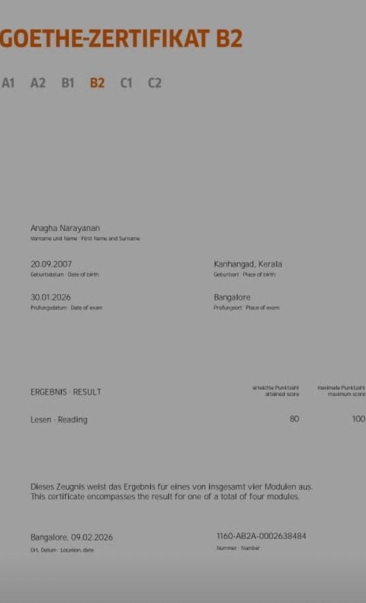 Student Goethe Certificate