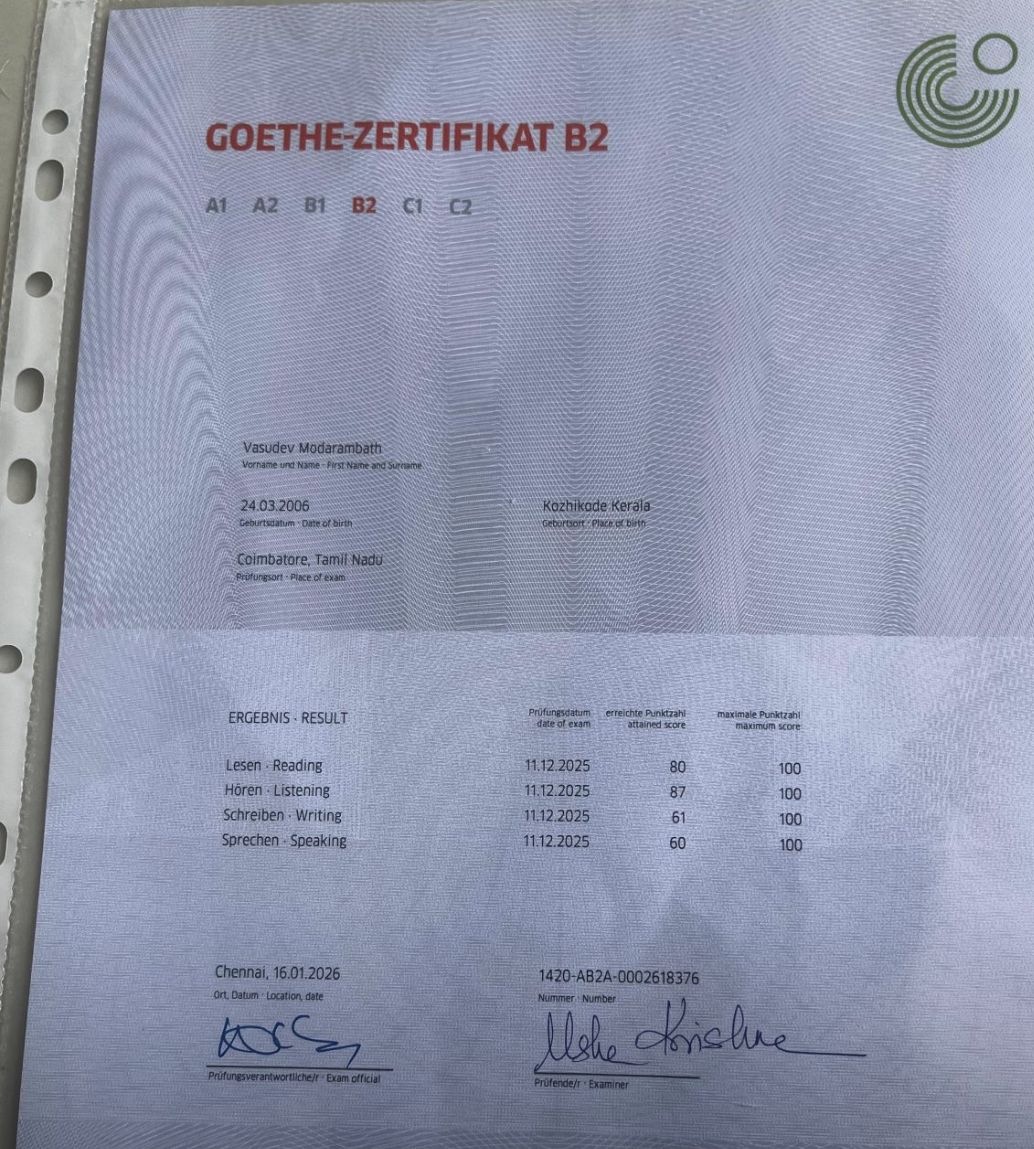 Student Goethe Certificate